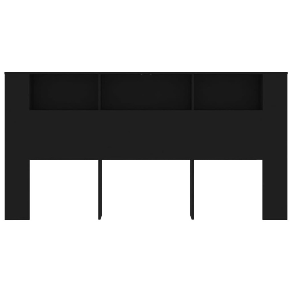 Mueble cabecero negro 200x18,5x104,5