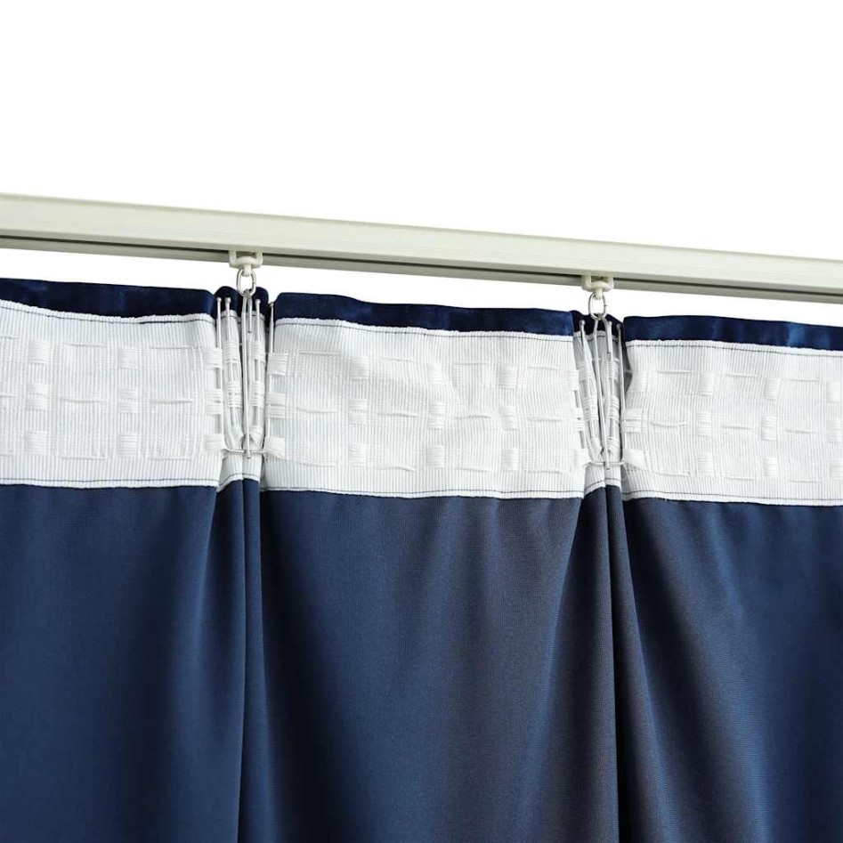 Cortinas opacas ganchos 2 pzas terciopelo azul oscuro