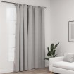 Cortina opaca con ganchos look de lino gris 290x245 cm
