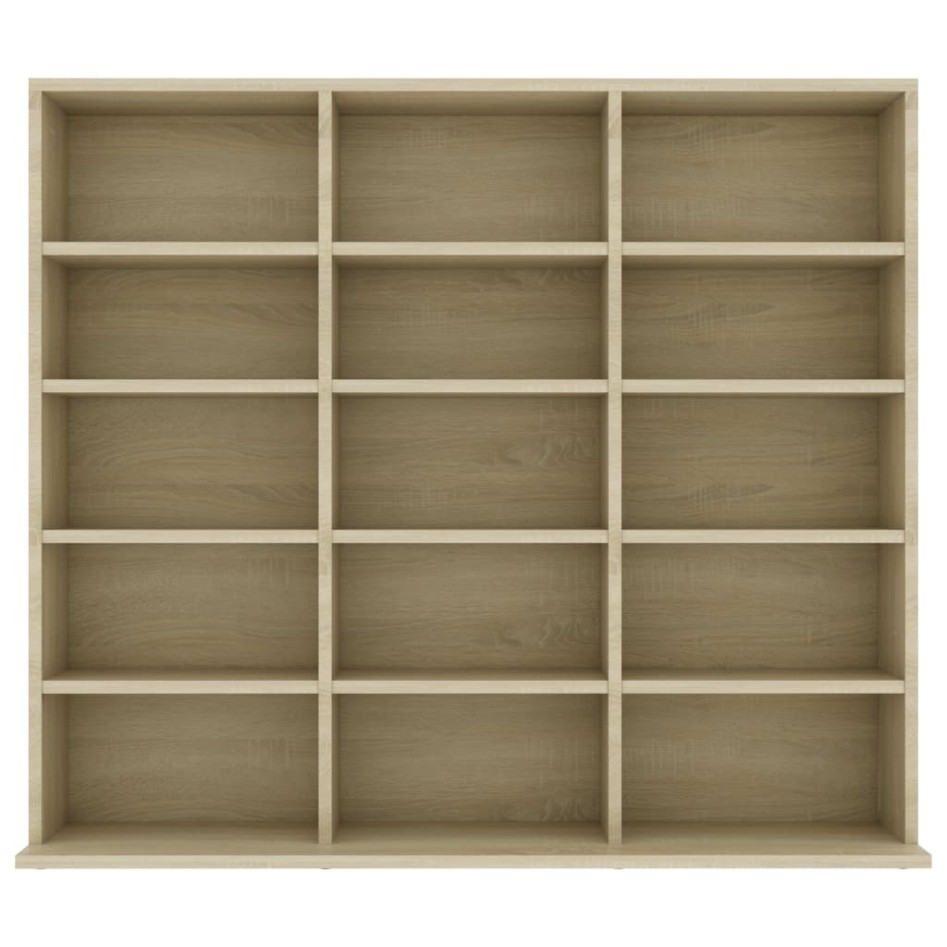 Estantería para CD contrachapada color roble 102x23x89,5