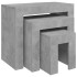 Mesas de centro apilables 3 pzs madera ingeniería gris