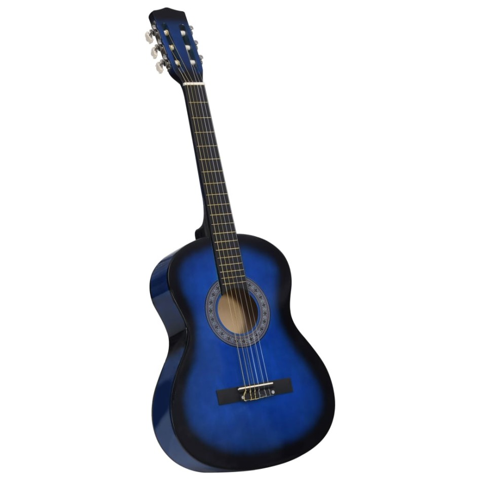 Guitarra clásica para principiantes y niños azul 3/4