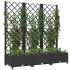 Jardinera con enrejado PP negro