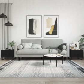 Mesas de centro 2 uds madera de ingeniería negro 50x50x40