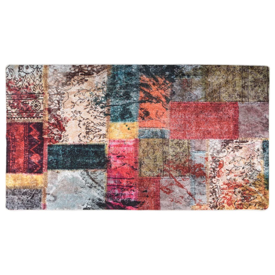 Alfombra lavable patchwork antideslizante multicolor 190x300