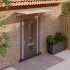 Marquesina puerta policarbonato gris y transparente 199x90