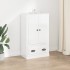 Aparador de madera contrachapada blanco brillo 60x35,5x103,5