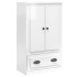 Aparador de madera contrachapada blanco brillo 60x35,5x103,5