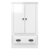 Aparador de madera contrachapada blanco brillo 60x35,5x103,5