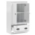 Aparador de madera contrachapada blanco brillo 60x35,5x103,5