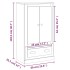Aparador de madera contrachapada blanco brillo 60x35,5x103,5