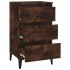 Mesita de noche madera contrachapada roble ahumado 40x35x70