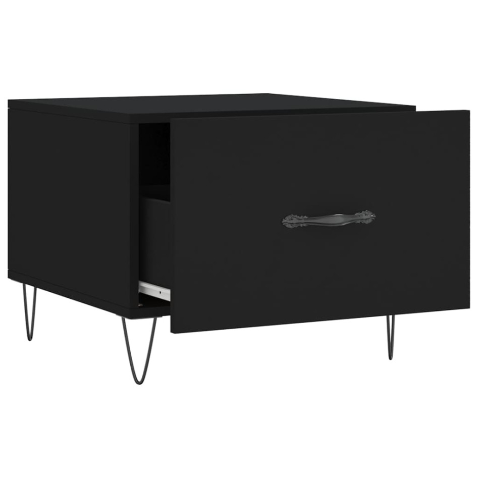 Mesas de centro 2 uds madera de ingeniería negro 50x50x40