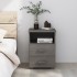 Mesita de noche HAMAR madera pino maciza gris claro 40x35x62