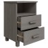 Mesita de noche HAMAR madera pino maciza gris claro 40x35x62