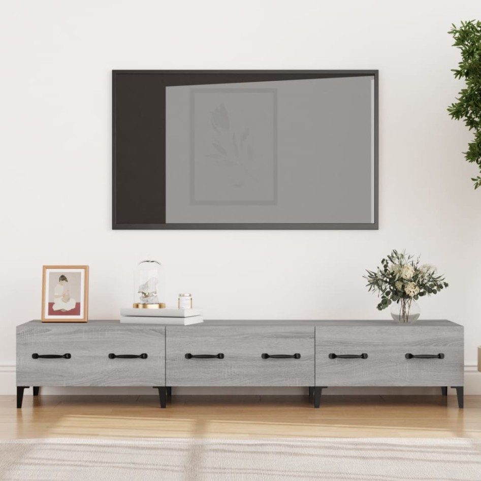 Mueble para TV madera contrachapada gris Sonoma 150x34,5x30