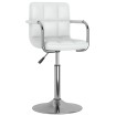 Silla de comedor de cuero sintético blanco