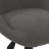 Silla de comedor giratoria de terciopelo gris