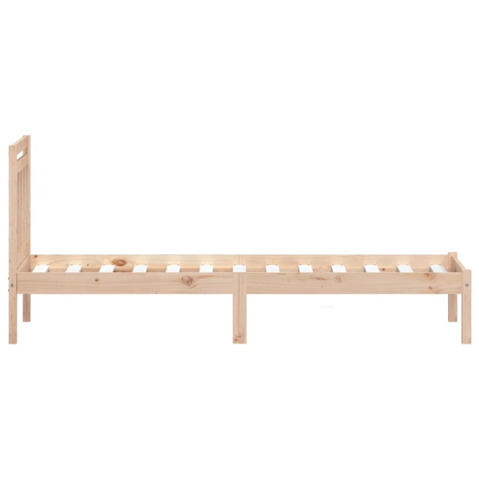 Estructura de cama individual pequeña madera maciza 75x190