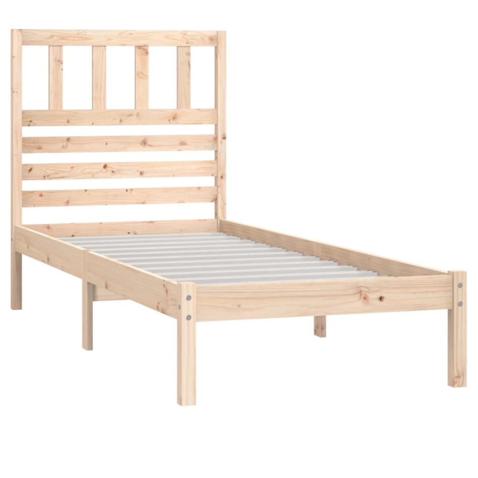 Estructura de cama sin colchón madera maciza de pino 90x200