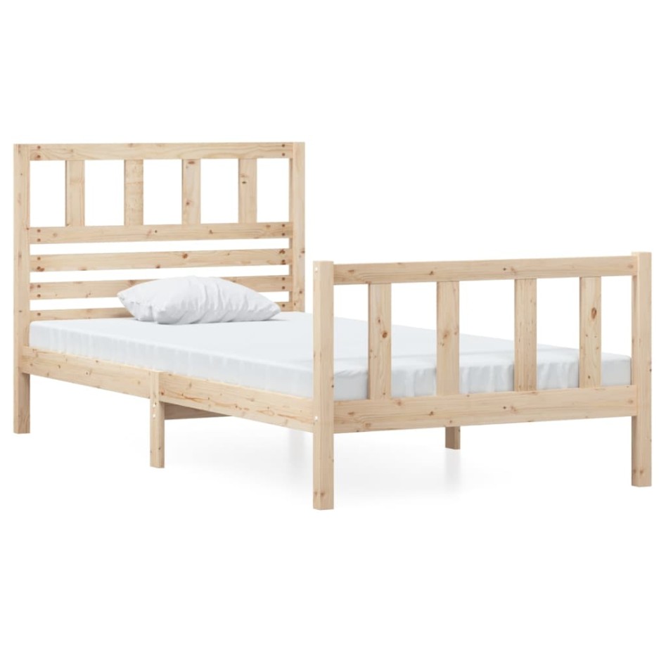 Estructura de cama madera maciza 90x200