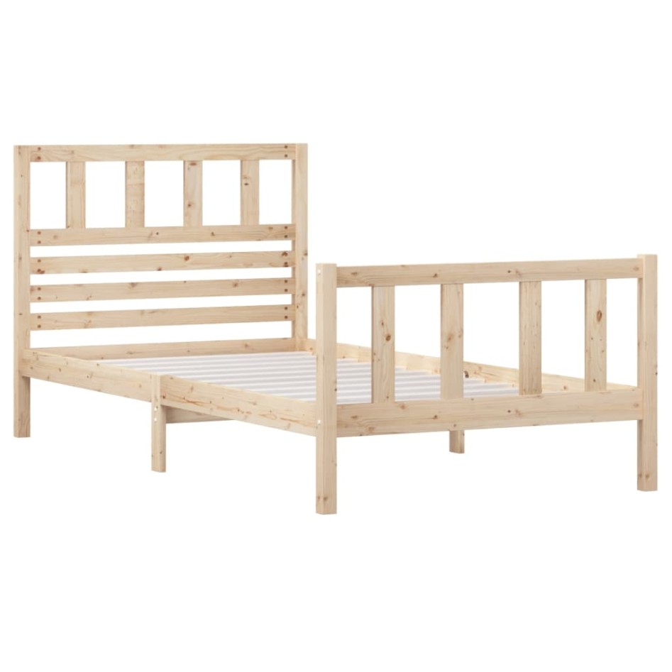 Estructura de cama madera maciza 90x200