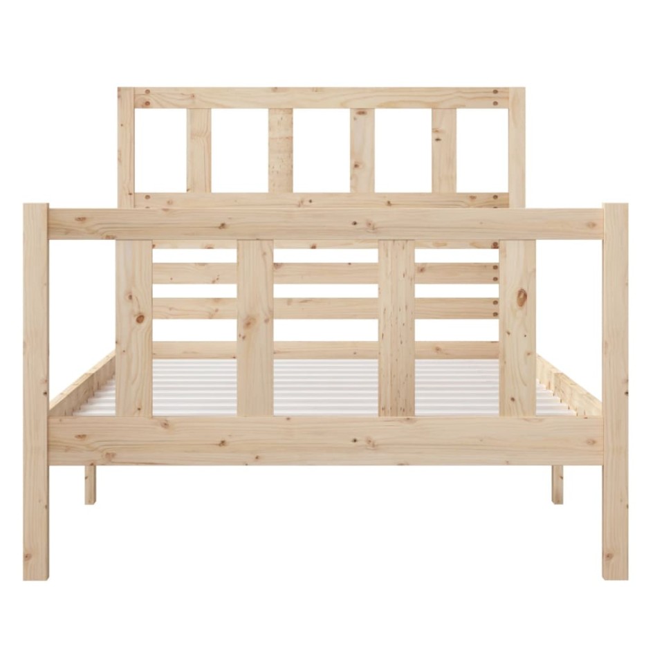 Estructura de cama madera maciza 90x200