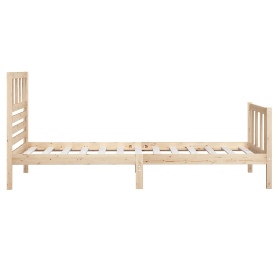 Estructura de cama madera maciza 90x200