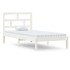 Estructura de cama individual de madera maciza blanco 90x190