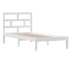 Estructura de cama individual de madera maciza blanco 90x190