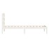 Estructura de cama individual de madera maciza blanco 90x190