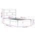 Estructura de cama individual de madera maciza blanco 90x190