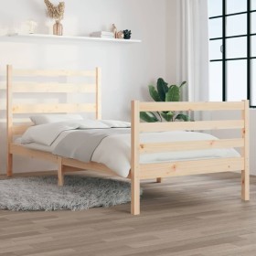 Estructura de cama sin colchón madera maciza de pino 90x200