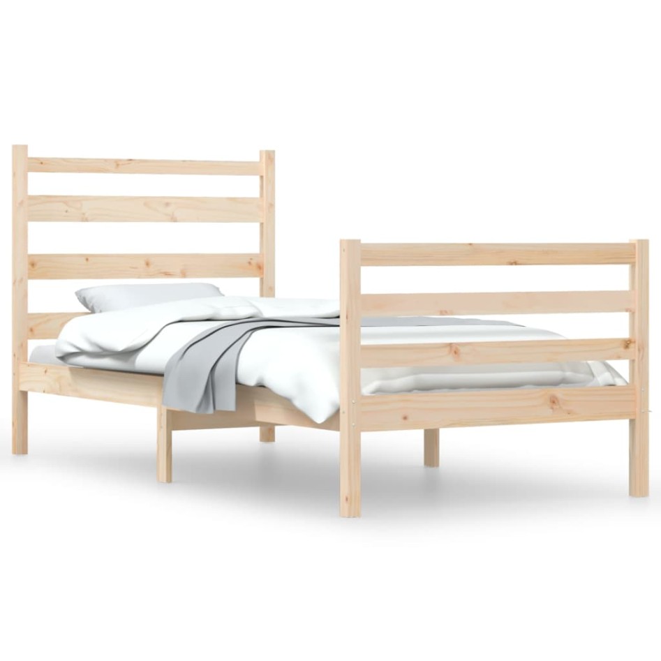 Estructura de cama sin colchón madera maciza de pino 90x200