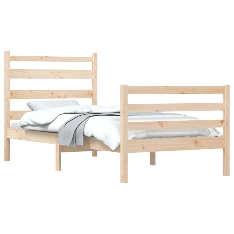 Estructura de cama sin colchón madera maciza de pino 90x200