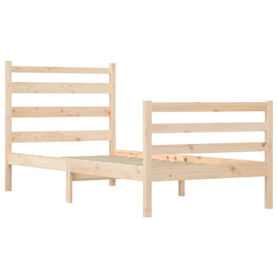 Estructura de cama sin colchón madera maciza de pino 90x200