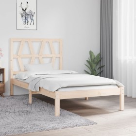 Estructura de cama de madera maciza de pino 90x200