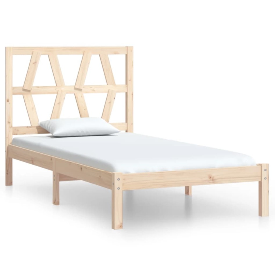 Estructura de cama de madera maciza de pino 90x200