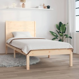 Estructura de cama madera maciza 90x190