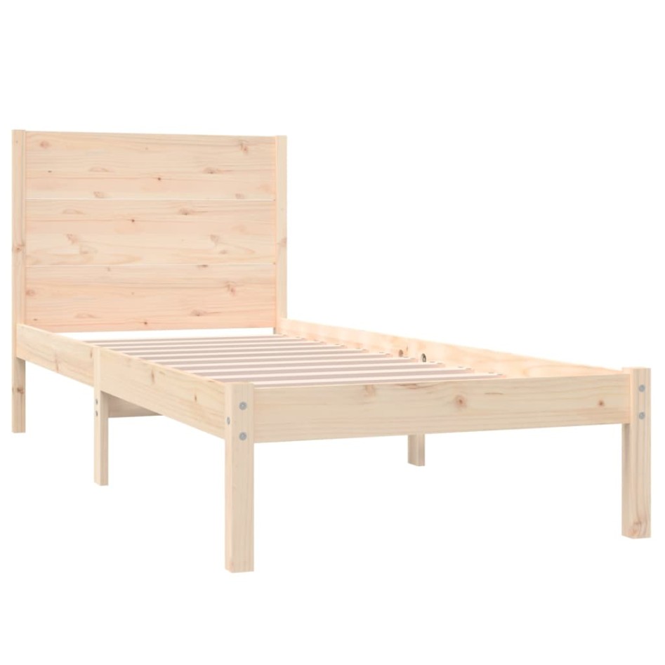 Estructura de cama madera maciza 90x190