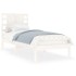Estructura de cama madera maciza individual blanco 75x190