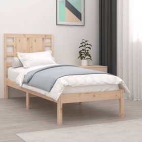 Estructura de cama sin colchón madera maciza de pino 90x200