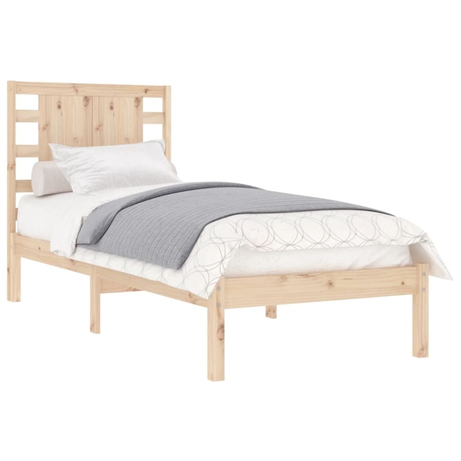 Estructura de cama sin colchón madera maciza de pino 90x200