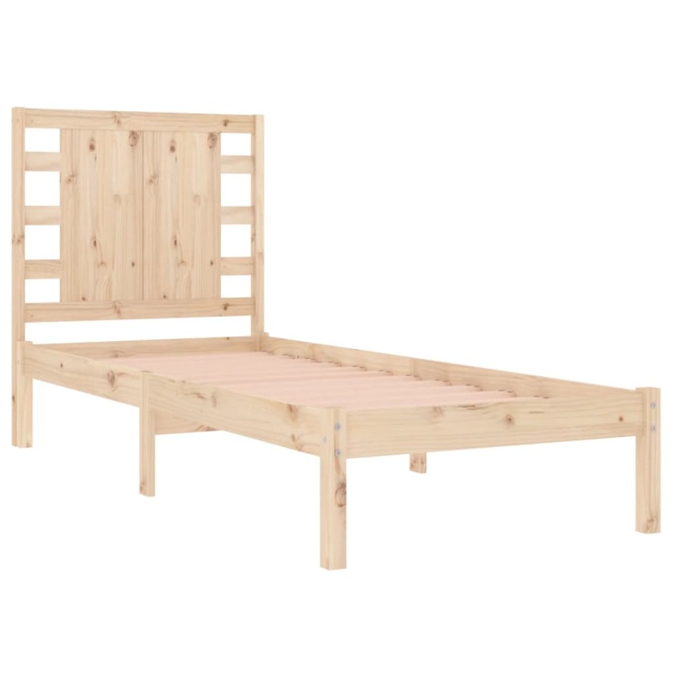 Estructura de cama sin colchón madera maciza de pino 90x200