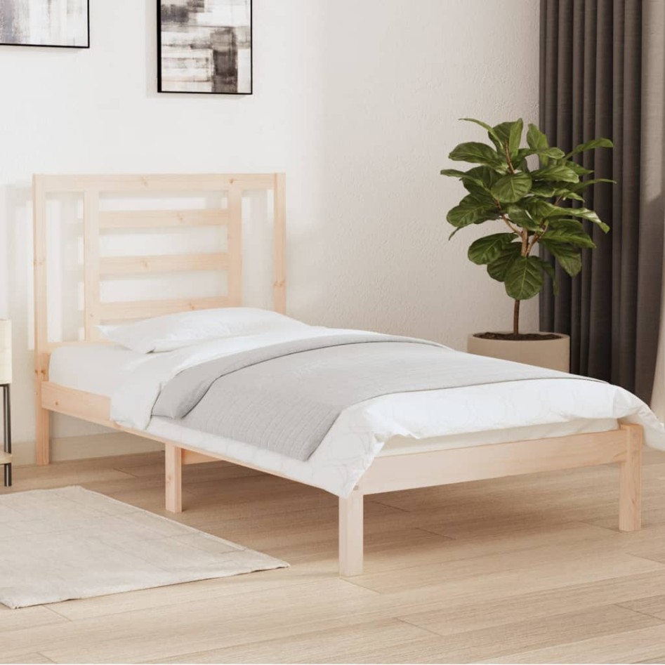 Estructura de cama sin colchón madera maciza de pino 90x200