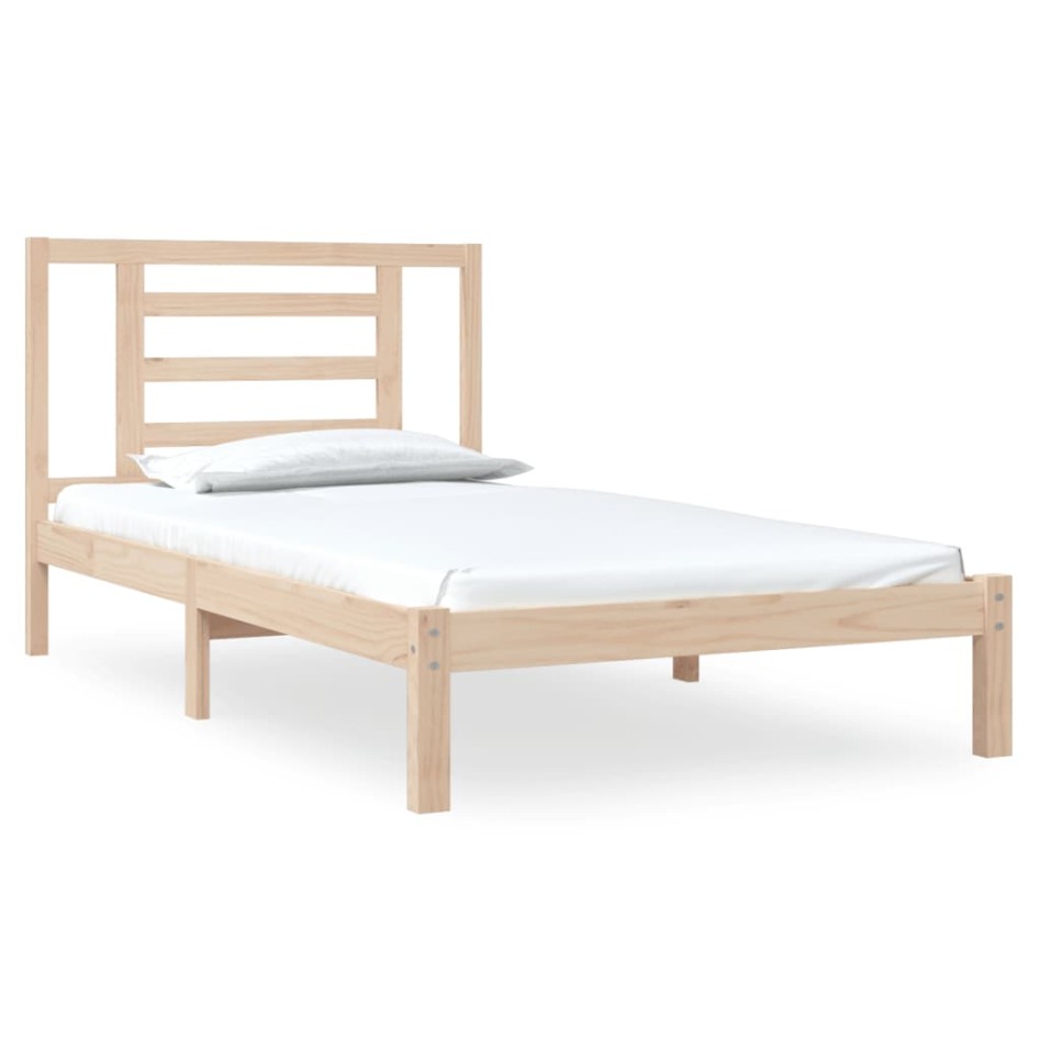 Estructura de cama sin colchón madera maciza de pino 90x200