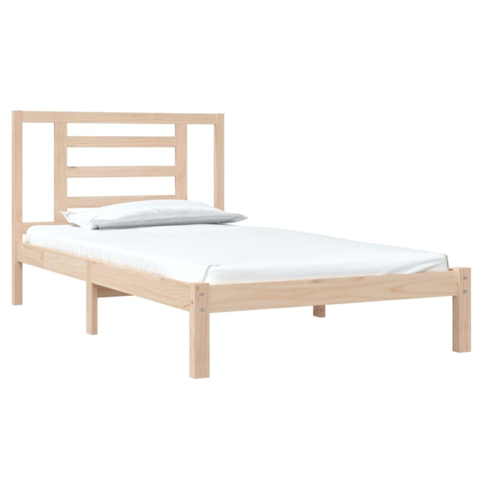 Estructura de cama sin colchón madera maciza de pino 90x200