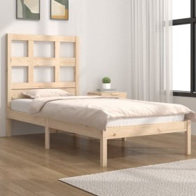 Estructura de cama sin colchón madera maciza de pino 90x200