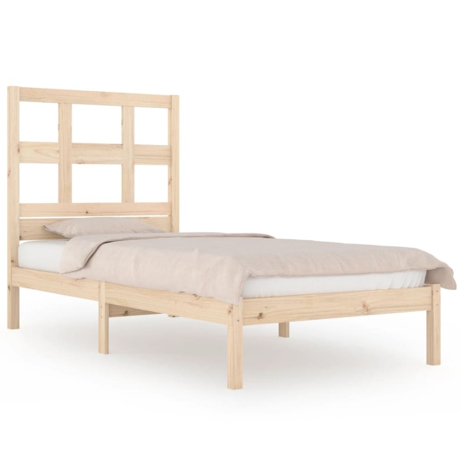 Estructura de cama sin colchón madera maciza de pino 90x200