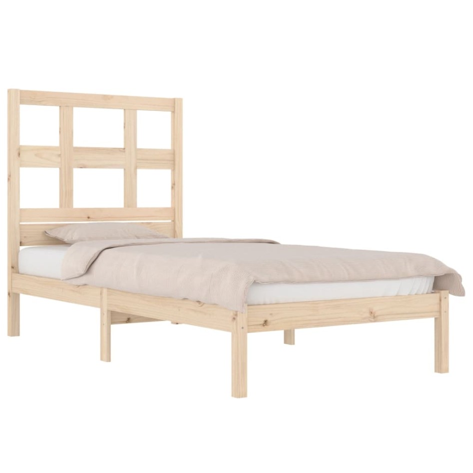 Estructura de cama sin colchón madera maciza de pino 90x200